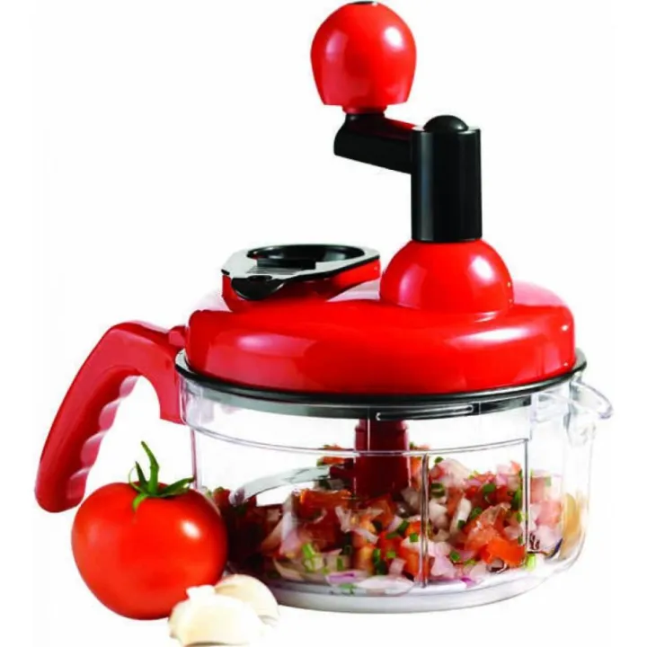 Tomato Crusher Manual Plastic Tomato Machine  Handy Chopper with Stainless Steel Blades - Perfect Vegetable and Fruit Chopper