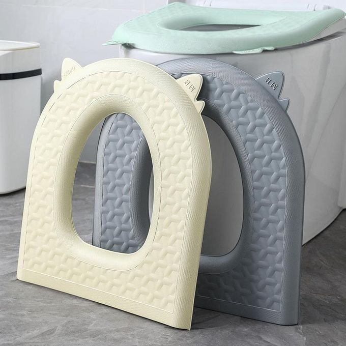 Adhesive Silicone Toilet Seat Cover Random Color