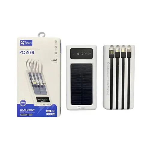 Qtech SOLAR POWERBANK Model (Q114) 10000mAh (Random Color)