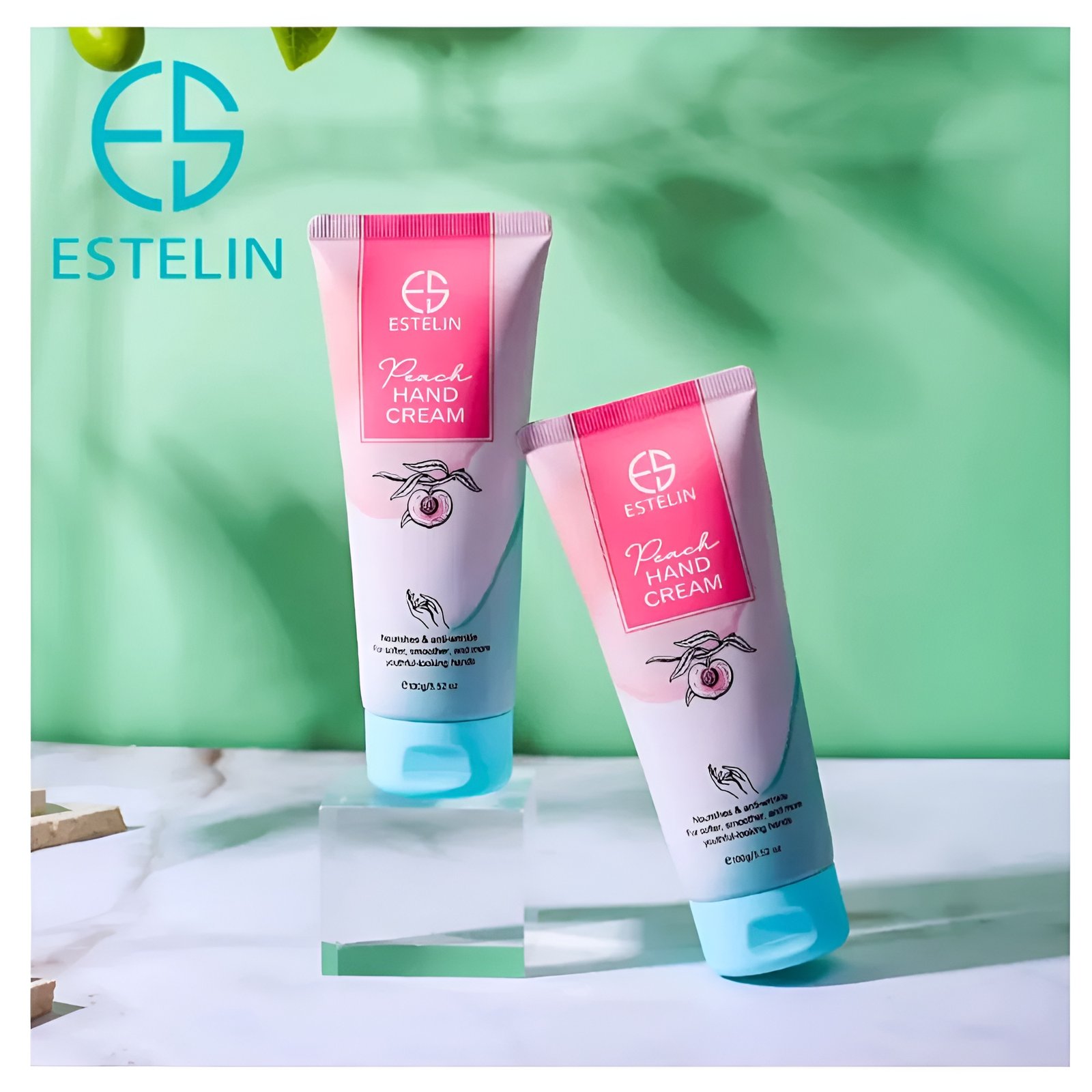 Estelin Peach Hand Cream Nourishing & Moisturize For Softer Smoother - 100g