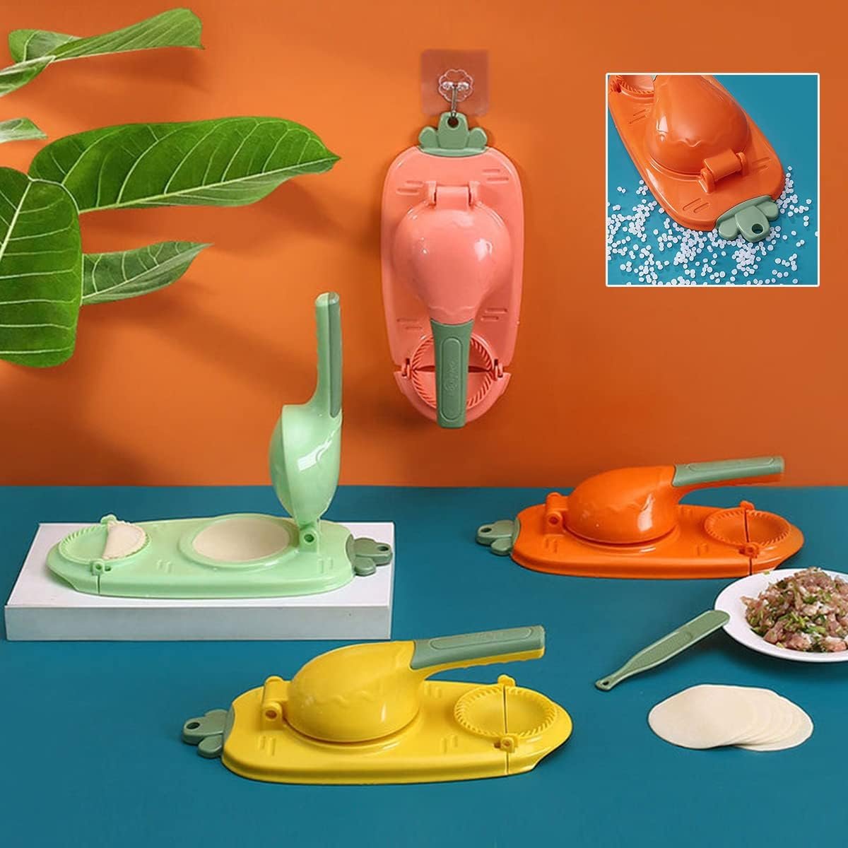 Dumplings Maker Dough Pressing Tool Manual Wrapper Making Plastic Mold Dumpling Skin Artifact Dough Press Kitchen Accessorie (random color)