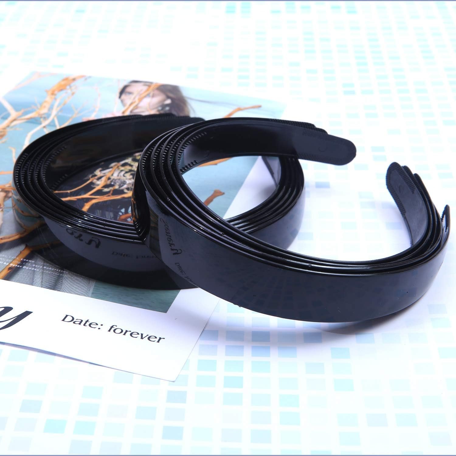 Plastic Plain Hair Bands with Plastic Teeth for Girls Women