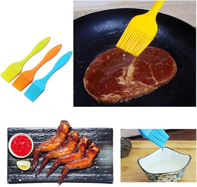 Oil Spreading Brush | Spread Oil, Butter & Sauces for BBQ Grill , Baste , Pastries , Cakes , Meat , Sausages & Desserts (Random color)