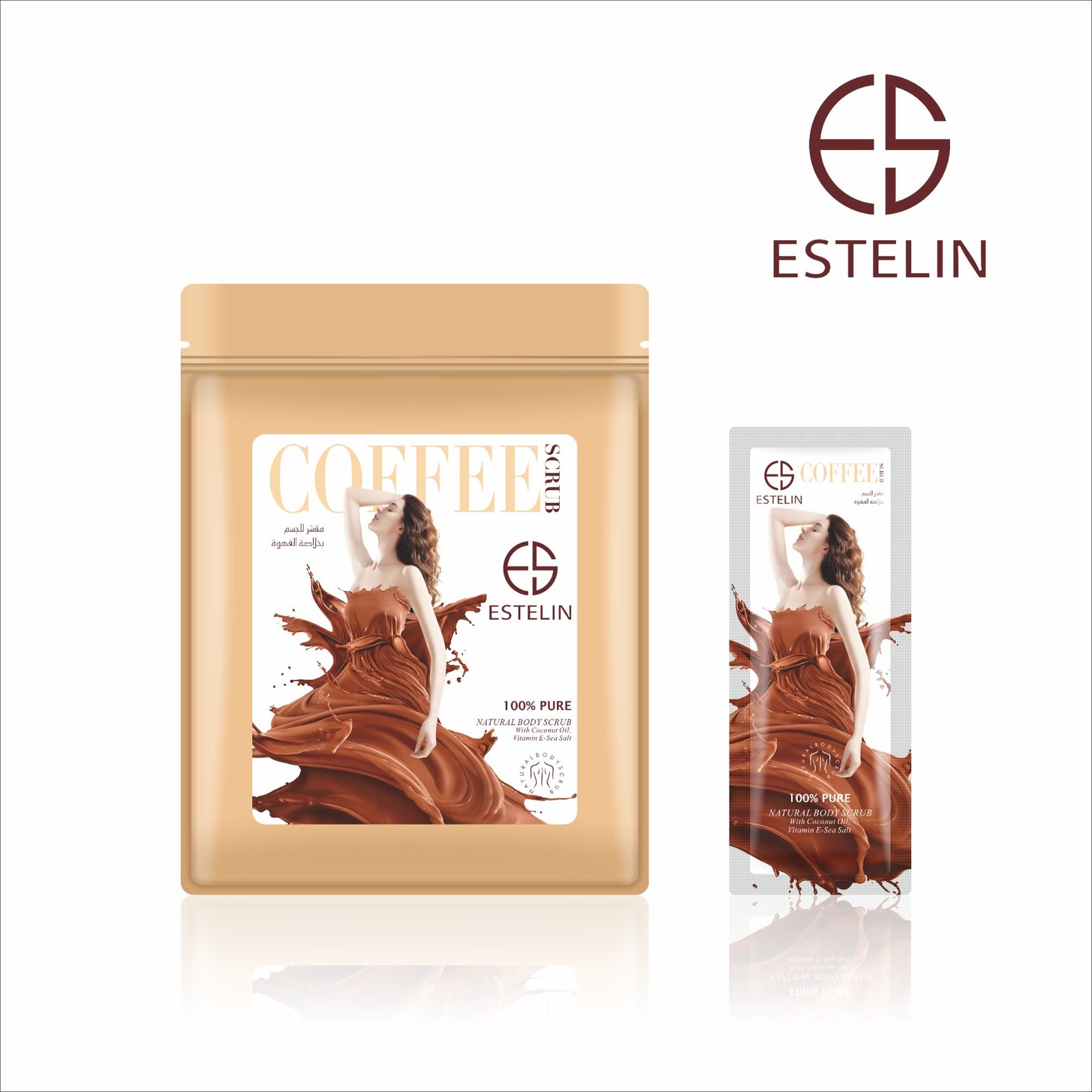 ESTELIN Coffee scrub | Natural Coffee Body Scrub Deep Cleansing Bath Salt - 30g*7 packs
