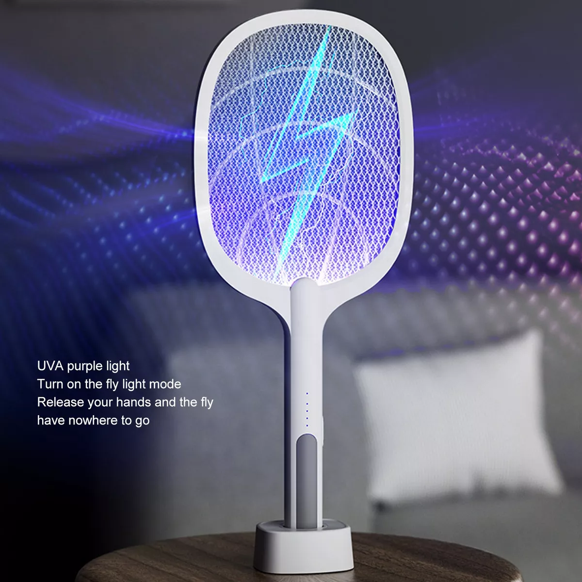 Rechargeable Electric Mosquito Killer Racket 2 In 1 LED Flash Light  (Random Color)