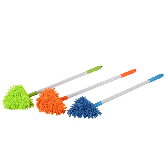 Detachable Washable Cleaning Triangle Telescopic Micro Fiber Mop & Duster (Random color)