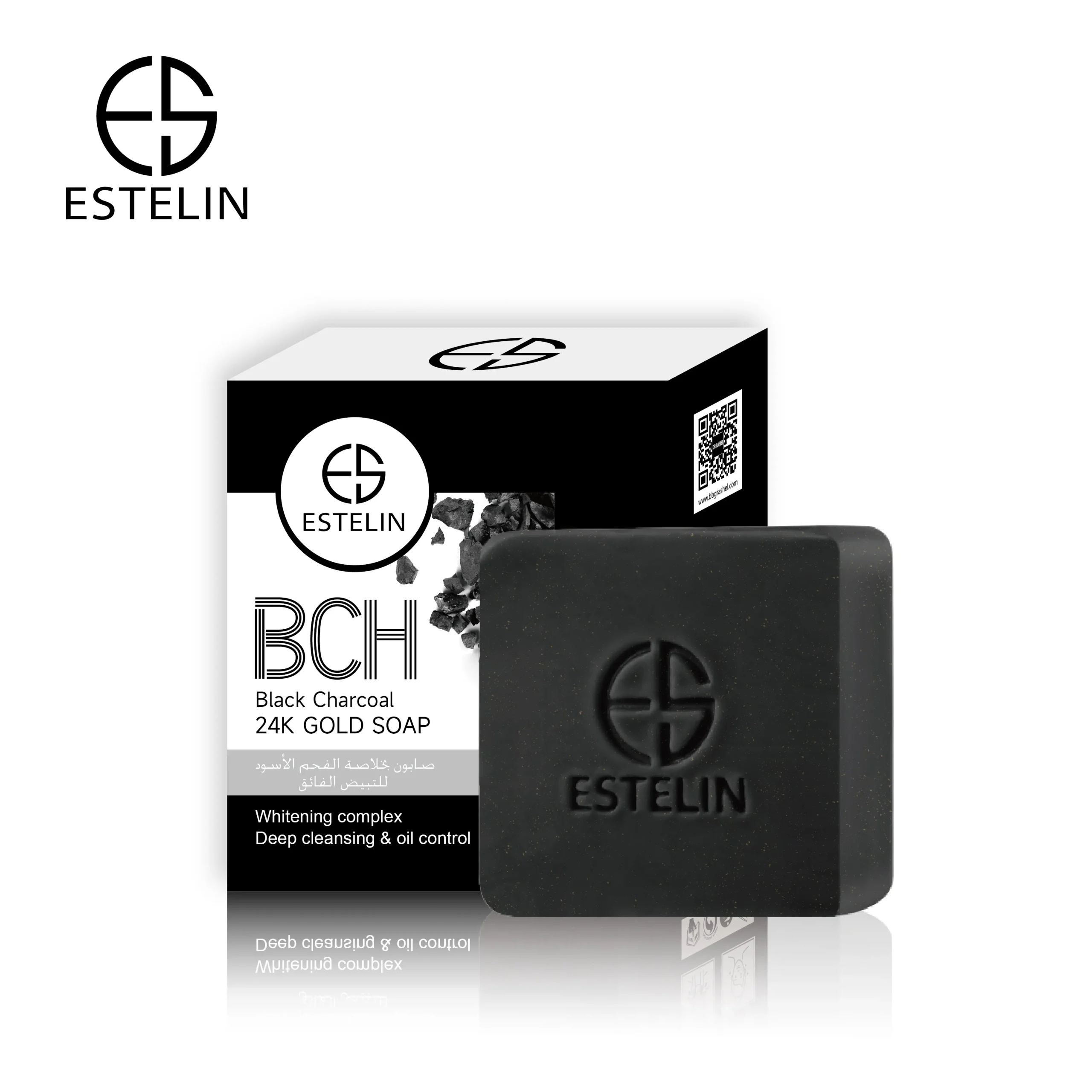 ESTELIN Black charcoal & 24K gold soap 100g facial soap