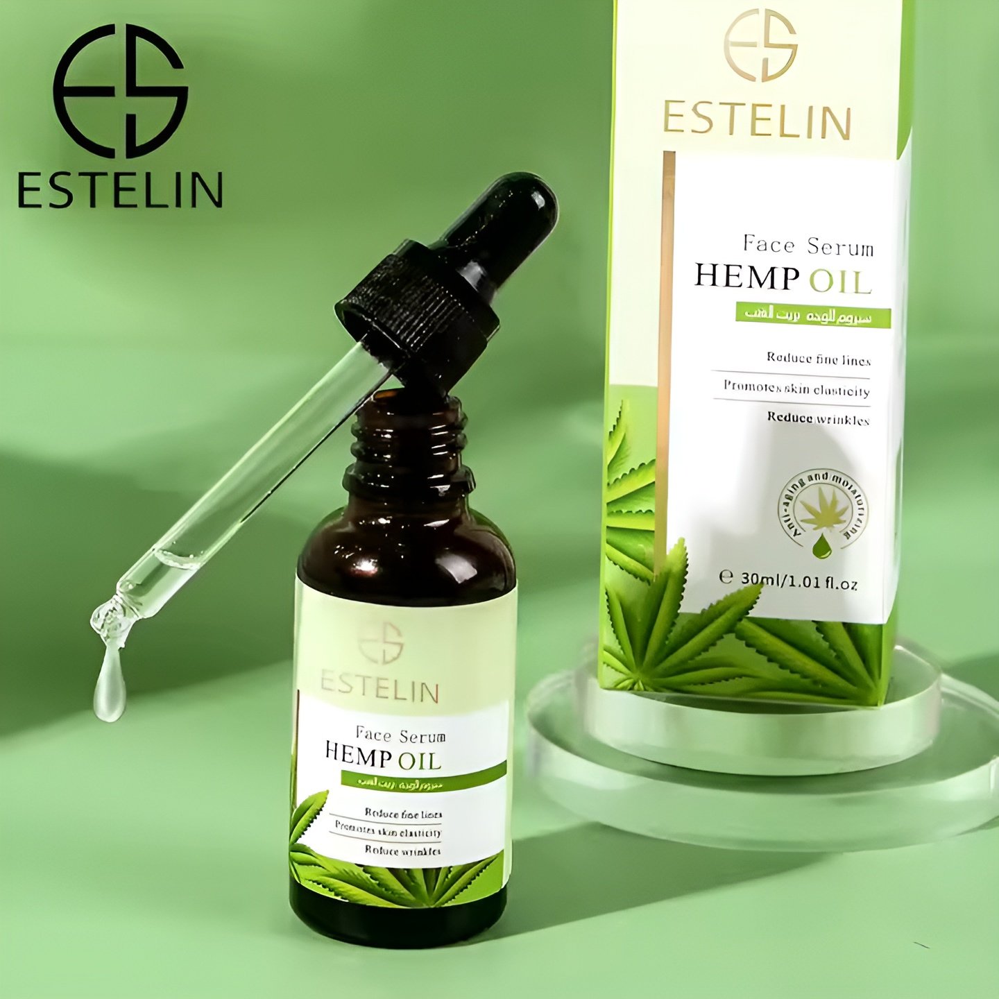 ESTELIN Hemp Oil Face Serum - Facial Serum Reduce Fine Lines - 30ml