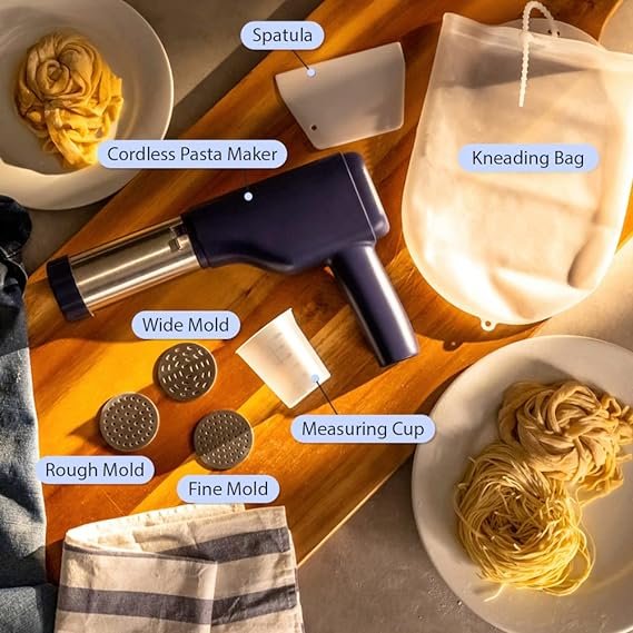 Household Electric Cordless Pasta Maker | Household Noodle Maker Pasta Maker Machine Portable | Automatic Pasta Maker (Random color)