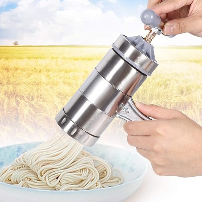Stainless Steel pasta Maker / Sancha Machine Indian Snacks / Murukku Maker / Noodle Maker (Random color)
