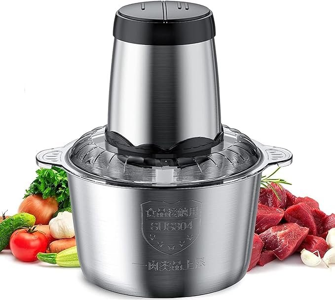 Electric Meat Grinder, Multi Function Stainless Steel Food Processor -  2L