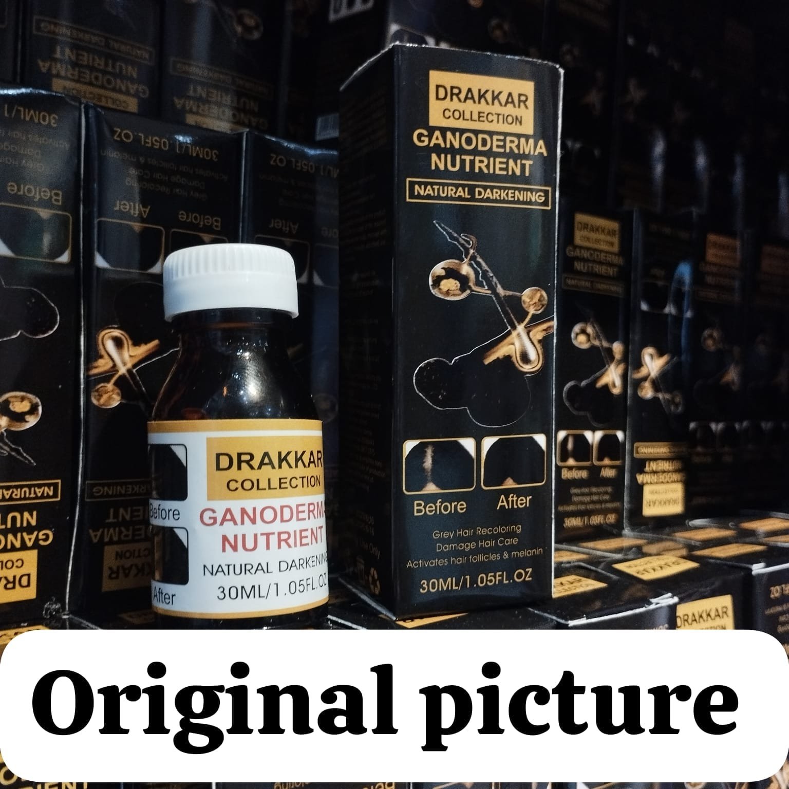 Anti-greying Hair Spray , Drakkar Spray For Hair  Organic Ganoderma, Inverted Essence for Grey Hair, Darkens Your Hair Naturally Without Damaging (30ML)