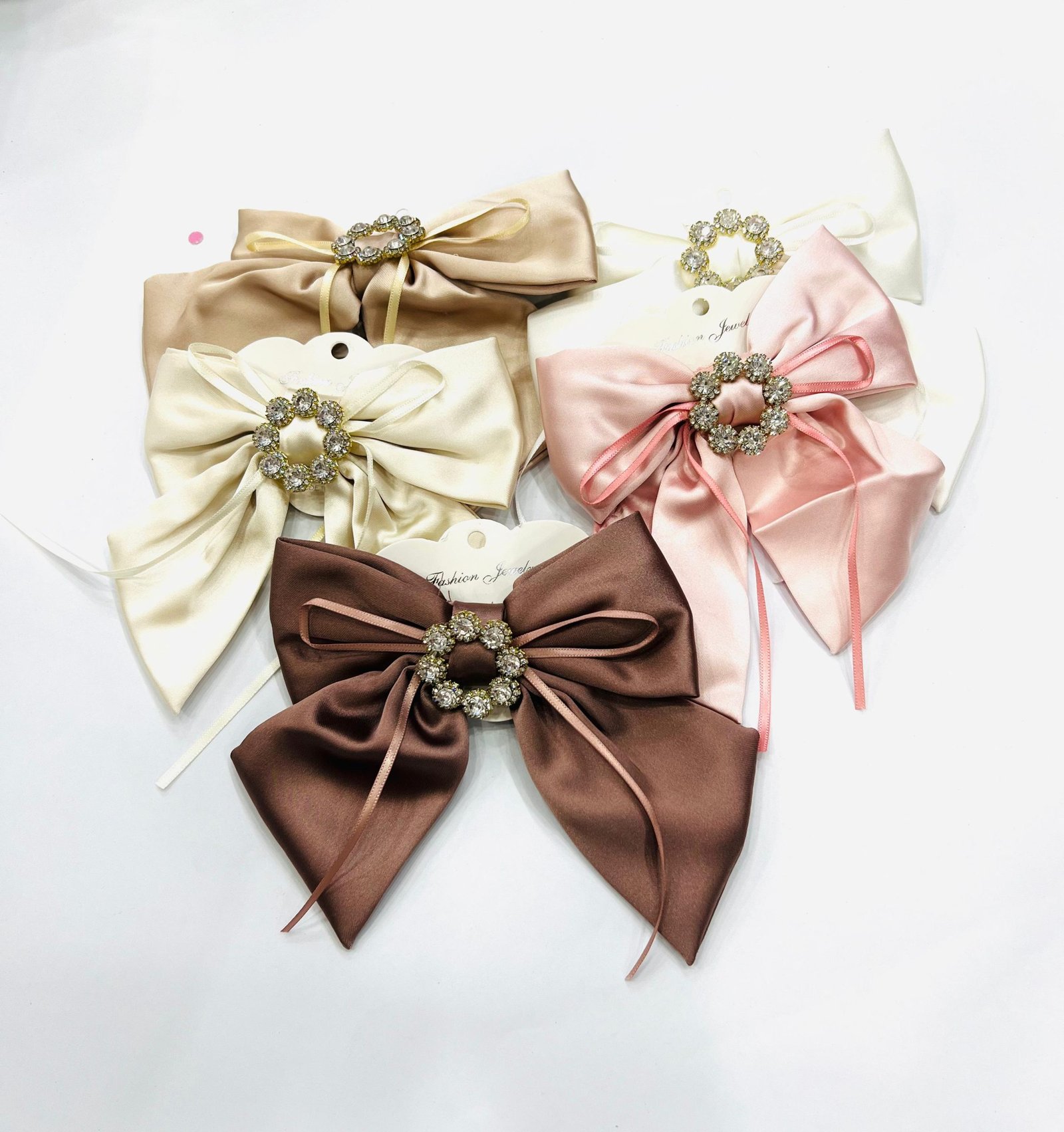 rhinestone bow hair clip for girls (random color )