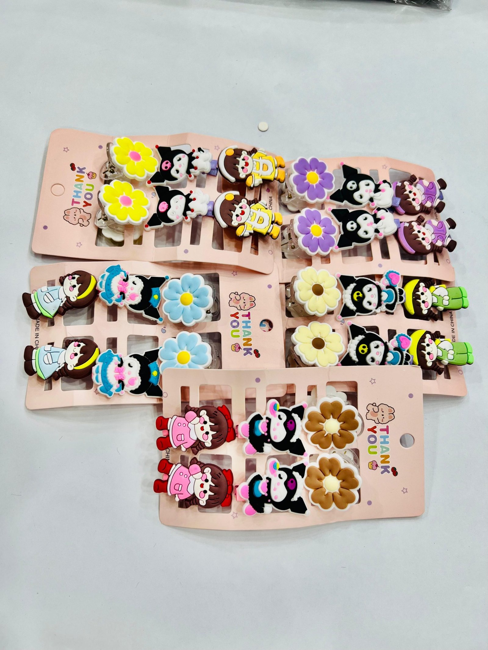 cartoon baby girl hair clips / hair styles (random design & color)