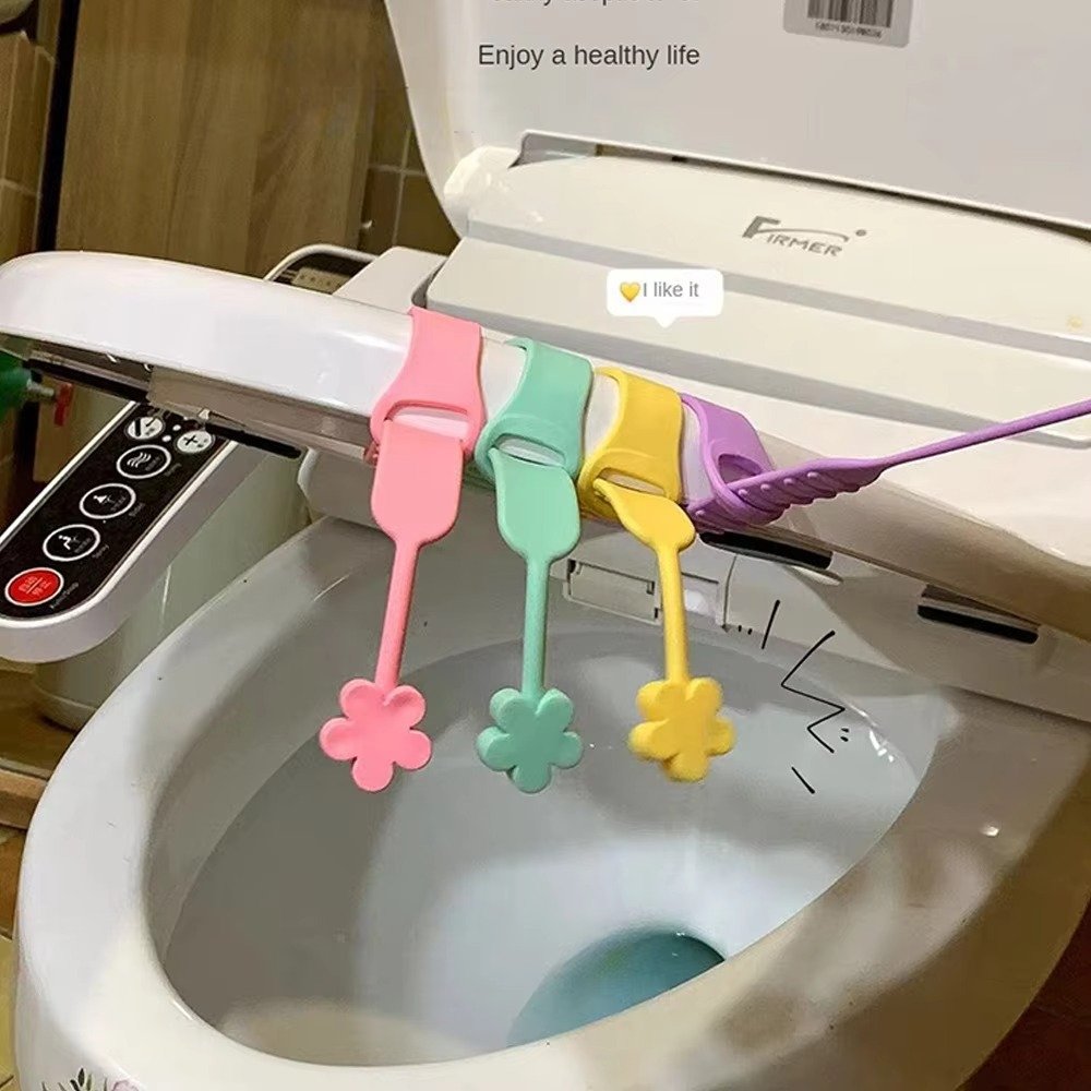 Silicone Toilet Seat lid lifter | Multi Level Adjustment Flower Heart Shape Toilet Seat Remover - 3pcs (Random color)