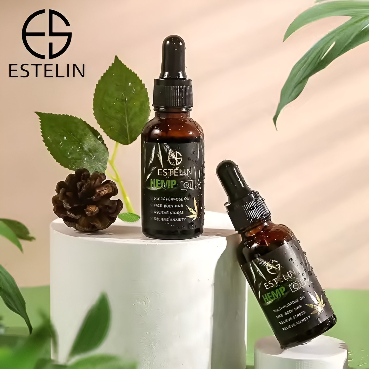 Estelin Hemp Oil - Stress / Anxiety Reliever Essence Oil For Hair Face And Body - 30 ml