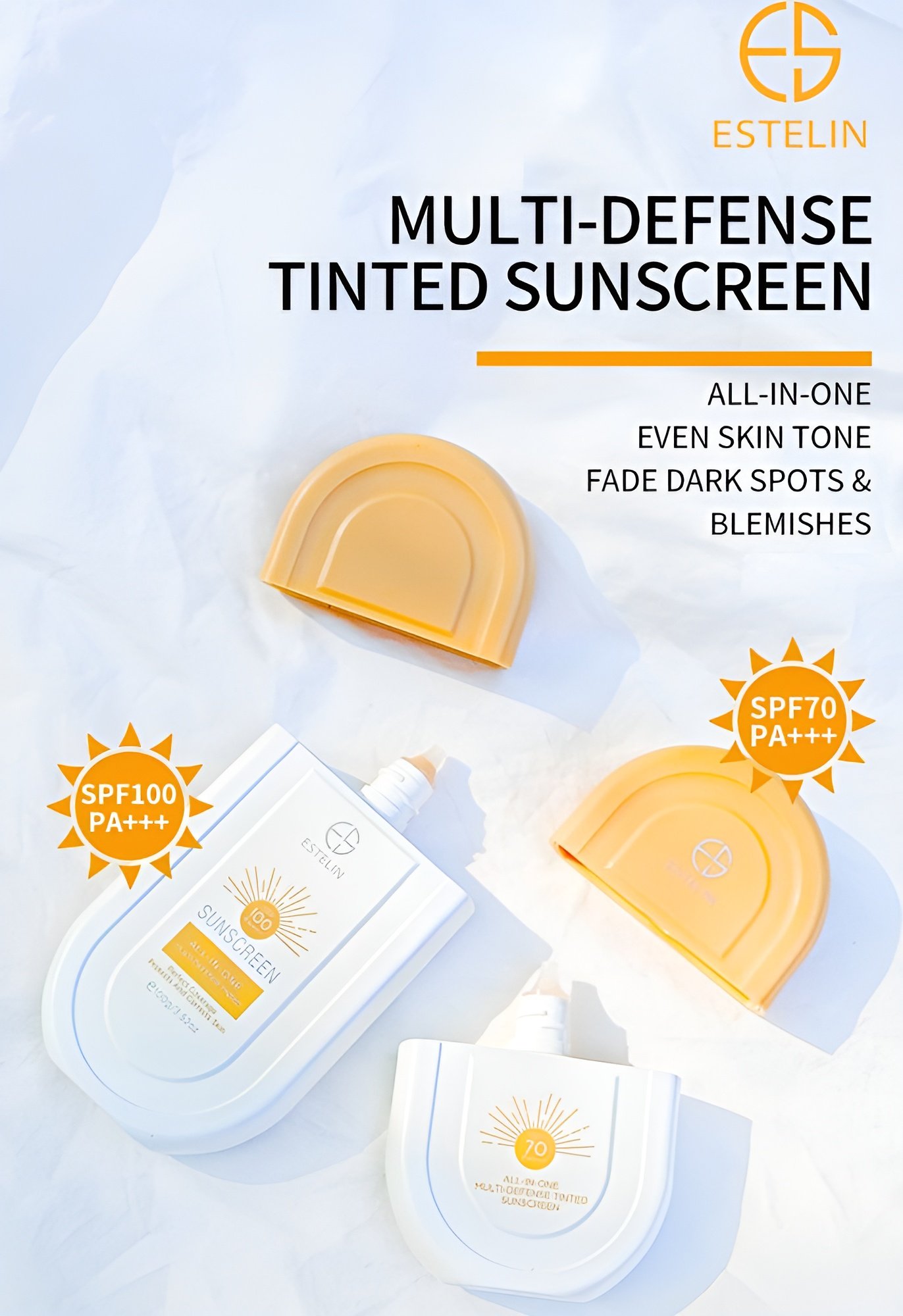 ESTELIN Multi-Defense Tinted Sunscreen SPF70 Sun Protection - 50g