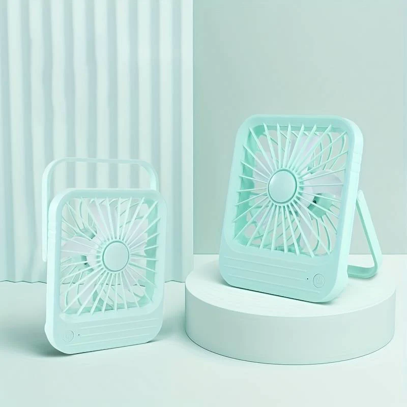 Quite Hanging Desk Fan, Mini USB Rechargeable Fan, Quiet Mini Desktop Cooling Fan for Indoor Outdoor(random color )