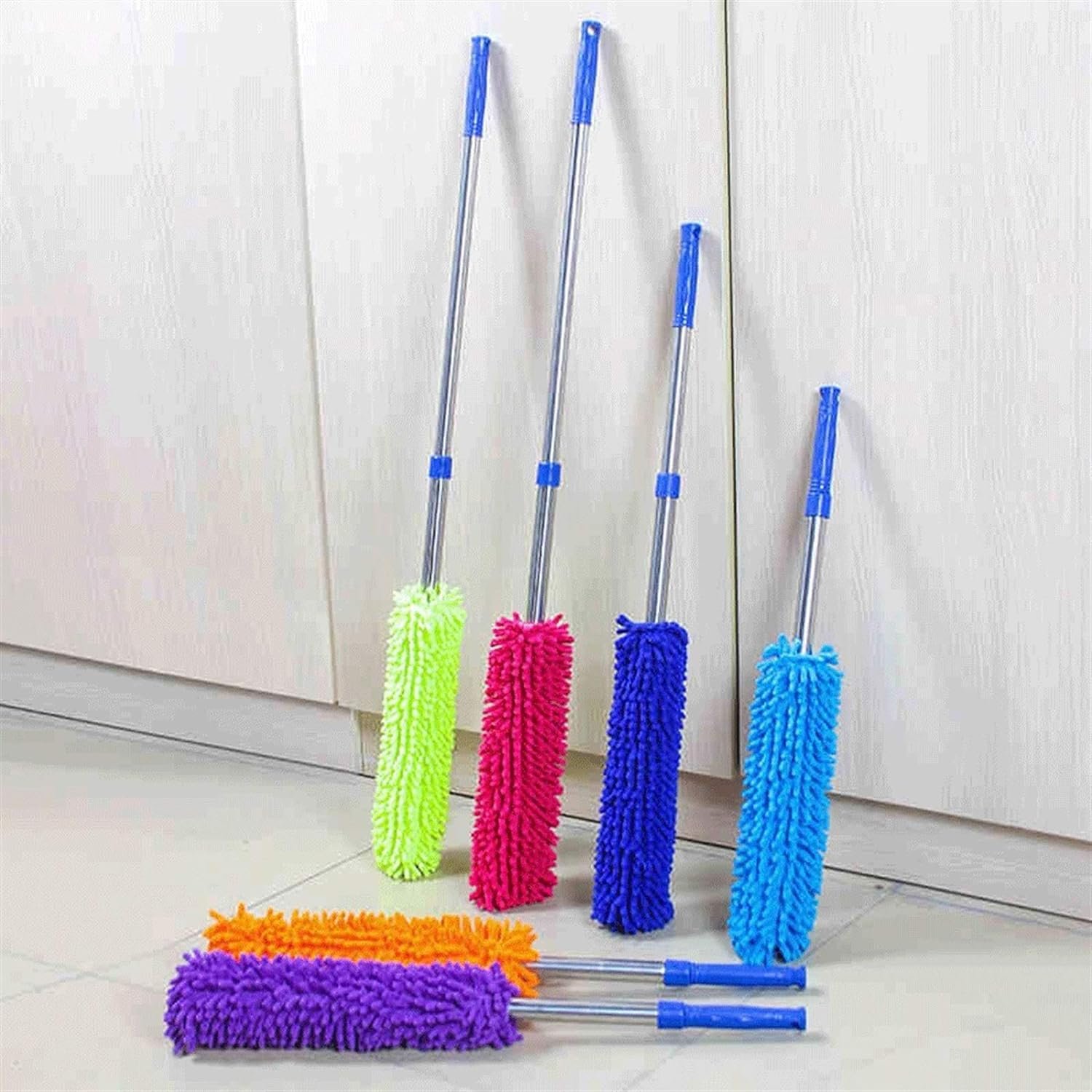 Adjustable Microfiber Duster Stretch Extend Telescopic Feather Duster Home Car Furniture Cleaning Tools Book Cleaner  (random Color)