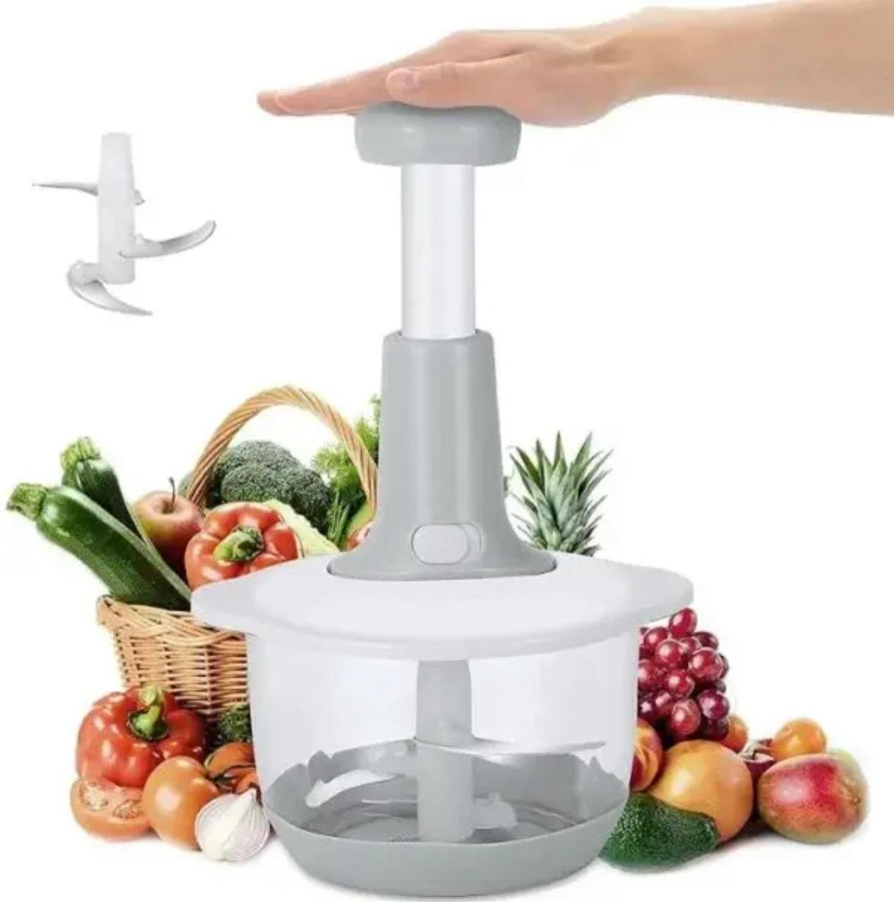 Manual Hand Push Chopper/Multifunctional Hand Pat Chopper and Mixer/Press Cutter Vegetable Meat Grinder 1.5 liter