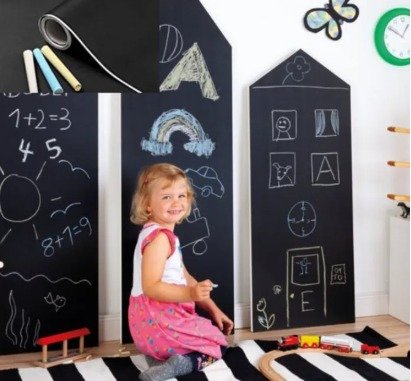 Black Board Waterproof Chalk Board Wall Sheet For Kids | Removable, Waterfproof, dont damage your walls